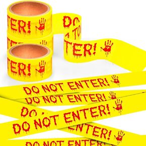 Treela 3 Pack Halloween Decorations Caution Tapes 1.9 Inch x 246 ft Do Not Enter Tape Halloween Scary Warning Tape for Halloween Party Decorations Indoor Outdoor Door Haunted House Danger Areas