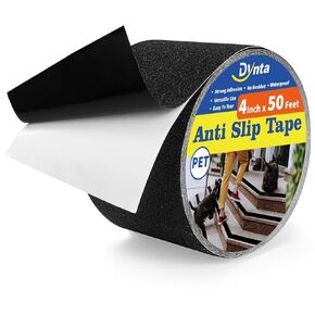 Anti Slip Traction Treads with Glow in Dark Stripe, 6" X 30", PET Stair Treads Non Slip Tape, 12 Pack, Waterproof, Skateboard Grip Tape, High Traction Friction, Abrasive Adhesive for Stairs