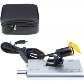3W Portable Metal Headlight Insert Clip Headlamp with Filter for Binocular Loupe Premium Bag (Silver), RA-005HST