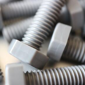 50 x Hexagon Head Screws Grey PVC Plastic nuts and bolts, Hex Head, oxidation resistant, weather resistant, strong, UPVC, Plastic nuts and bolts, M6 x 20mm, 15/64 x 25/32