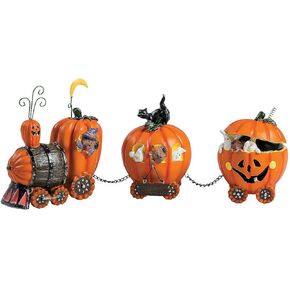 Pumpkin Express Train for Halloween Decorations - Fall Home Decor Table Top Figurines
