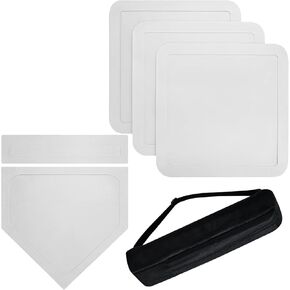 Baseball Bases for Yard - 3 Throw Down Bases 1 Homeplate 1 Pitching Rubber with Baseball Bases Bag for Kids Practice, Rubber Bases for Kickball Baseball Play