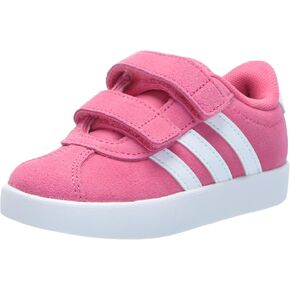adidas Vl Court 3.0 Lace-up_legacy Sneaker, Pink Fusion/White/Grey, 3 US Unisex little kid