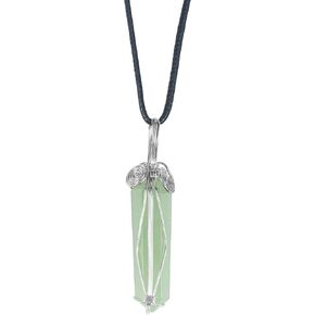 Crocon Gemstone Pencil Pendant Necklace Handmade Reiki Healing Crystal Amulet Natural Stone Jewelry for Unisex Thoughtful birthday Gifts for Women her him
