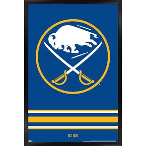 Trends International NHL Buffalo Sabres - Logo 21 Wall Poster, 22.375" x 34", Black Framed Version