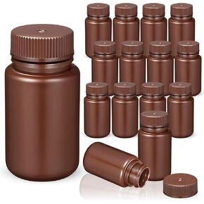 Zhehao 30 Pcs Polypropylene Wide Mouth Reagent Bottle Small Water Bottle 4 oz Plastic Bottle with Lid Empty Sealed Sample Bottle Leakproof HDPE Bottle Container for Lab Classroom Home (Clear)