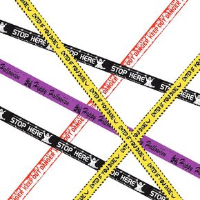 4pcs Halloween Fright Tape, 3 Inch x 88.58 Feet Zombie Caution Tape Halloween Warning Caution Tape, Creepy Danger Scary Tapes, Halloween Scary Decor for Haunted Houses Zombie Party (Style 1)