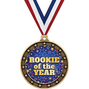 Rookie of The Year Gold Medals - 2 1/2" Universe Star Rookie of The Year Medal Awards Prime