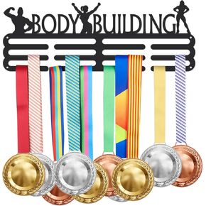 SUPERDANT Medal Hanger Display Holder Body Building Female Sport Iron Hook Rack Frame Medal Hanger Awards Ribbon Wall Mounted Award Holder for Over 60+ Metal Medal Hanger