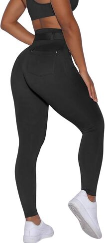 Scrunch Butt Lifting Leggings with Pockets Seamless High Waisted Workout Cargo Pants for Women in Saudi Arabia