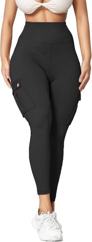 Scrunch Butt Lifting Leggings with Pockets Seamless High Waisted Workout Cargo Pants for Women in Kuwait