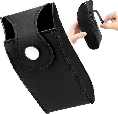 Accmor Glasses Holder for Car Sun Visor, Vehicle Sunglasses Holders Case with Hidden Magnetic Closure, Leather Auto Eyeglasses Organizer Box Eyeglass Hanger Clip Car Accessories for Men Women (Black) in Saudi Arabia