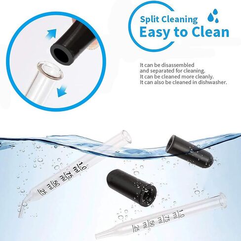 قطارة عين زجاجية بقياس 4 عبوات 1 مل - قطارات طبية زجاجية معايرّة ذات طرف مستقيم، جرعة دقيقة من قطارة الماصة تأتي مع عبوة فردية مقاومة للكسر in Kuwait