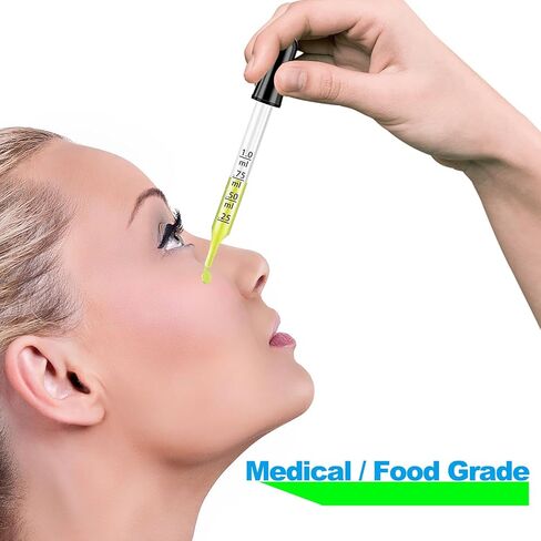 قطارة عين زجاجية بقياس 4 عبوات 1 مل - قطارات طبية زجاجية معايرّة ذات طرف مستقيم، جرعة دقيقة من قطارة الماصة تأتي مع عبوة فردية مقاومة للكسر in Kuwait