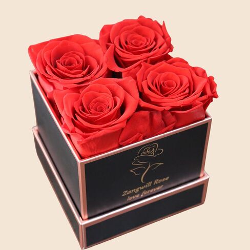 Zangwill Preserved Roses in a Box,Real Roses That Last Up to 3 Years,Long Lasting Roses, Handmade,The for Valentine's Day,Christmas,Weddings,Birthday,Mother's Day (Radiant Pink) in Saudi Arabia