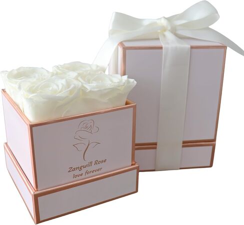 Zangwill Preserved Roses in a Box,Real Roses That Last Up to 3 Years,Long Lasting Roses, Handmade,The for Valentine's Day,Christmas,Weddings,Birthday,Mother's Day (Radiant Pink) in Saudi Arabia