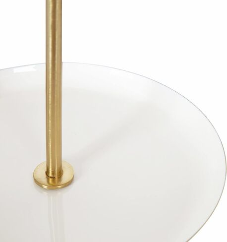 Kate and Laurel Laranya Tiered Round Decorative Tray, 12x12x15, White/Gold in Saudi Arabia