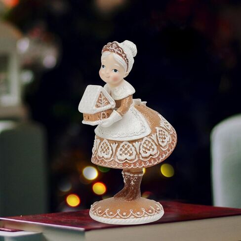Braxio الزنجبيل عيد الميلاد ديكور الراتنج الزنجبيل سانتا زينة عيد الميلاد داخلي غرفة المعيشة المنزلي ديكور 6.5 * 4.5 * 11.25 بوصة in Saudi Arabia