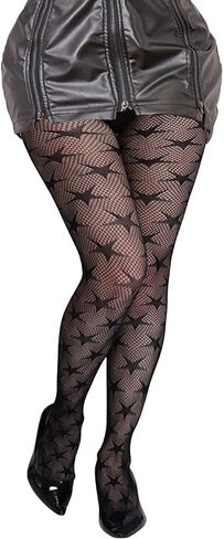 Women's Rainbow Color Fishnet Tights Stockings Gradient Hollowed Out Hottie Mesh Pantyhose in Saudi Arabia