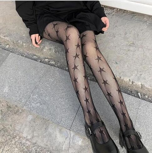 Women's Rainbow Color Fishnet Tights Stockings Gradient Hollowed Out Hottie Mesh Pantyhose in Saudi Arabia