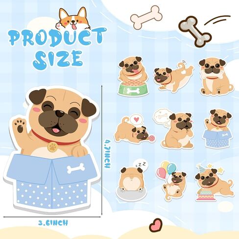 9 Pads Dog Sticky Notes Cute Cartoon Dog Memo Pad Gifts for Dog Lovers Funny Self Stick Note Pads Kawaii Humor Notebook Notepad for Office Classroom Supplies, 30 Pages/Pad (Corgi) in Saudi Arabia
