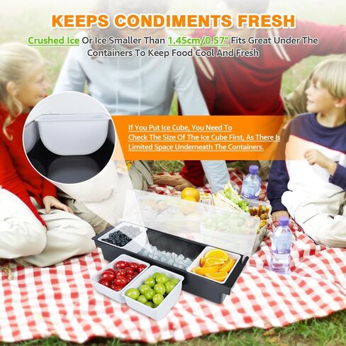 Condiment Garnish Caddy For Bartenders,Bar Garnish Caddy Tray Bar Fruit Caddy With Lid Condiment Container Caddy For Outside Bar,Home Bar (4 Compartment) in Saudi Arabia