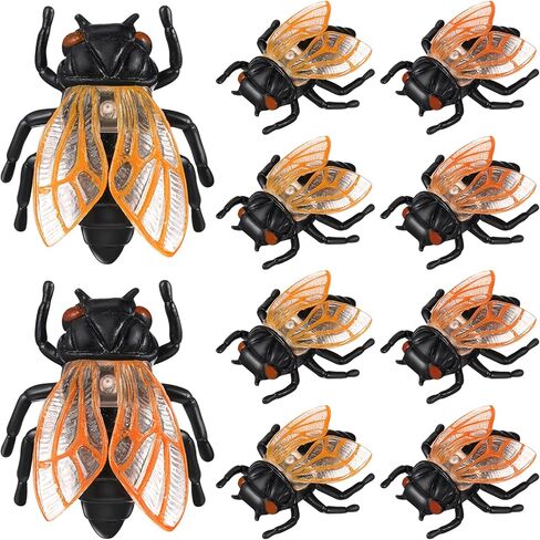 Happyyami 20pcs Simulation Golden Cicada Garden Ornament Cicada Figurine Flower Pot Decorations Fairy Toy Bonsai Ornament Figurine Cicada Delicate Decorate Flowerpot Ornaments Doll PVC in Kuwait