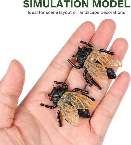 Happyyami 20pcs Simulation Golden Cicada Garden Ornament Cicada Figurine Flower Pot Decorations Fairy Toy Bonsai Ornament Figurine Cicada Delicate Decorate Flowerpot Ornaments Doll PVC in Kuwait