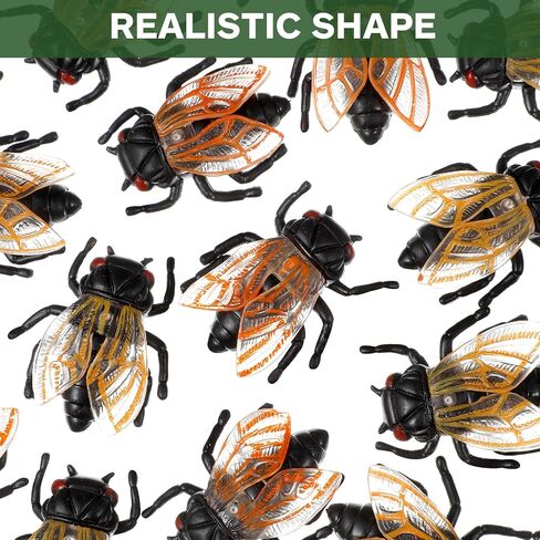 Happyyami 20pcs Simulation Golden Cicada Garden Ornament Cicada Figurine Flower Pot Decorations Fairy Toy Bonsai Ornament Figurine Cicada Delicate Decorate Flowerpot Ornaments Doll PVC in Kuwait