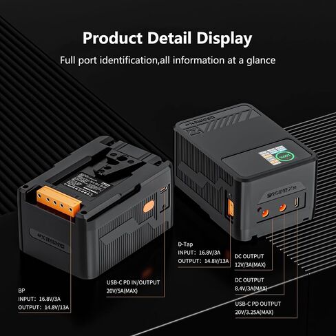 ZGCINE X50 V Mount Battery 3500mAh، 52WH14.8V Mini V-Mount Battery Support 45W USB-C PD شاحن سريع مع D-TAP، Dual USB-C PD، منافذ DC مزدوجة، شاشة OLED للكاميرا / كاميرا الفيديو / الشاشة / صانع الأفلام in Saudi Arabia