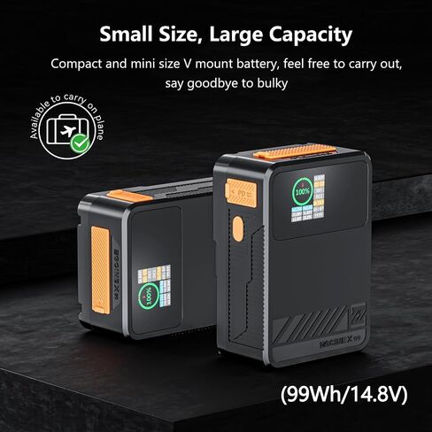 ZGCINE X50 V Mount Battery 3500mAh، 52WH14.8V Mini V-Mount Battery Support 45W USB-C PD شاحن سريع مع D-TAP، Dual USB-C PD، منافذ DC مزدوجة، شاشة OLED للكاميرا / كاميرا الفيديو / الشاشة / صانع الأفلام in Saudi Arabia