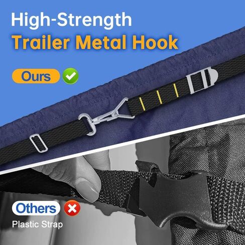 غطاء قارب مقاوم للبهتان والتمزق من الدرجة البحرية 900D، أغطية قوارب شديدة التحمل مقاومة للماء والأشعة فوق البنفسجية، تركيبات معدنية كاملة غطاء قارب قابل للقطر يناسب هيكل V، ثلاثي الهيكل، Runabout، Navy in Kuwait