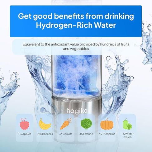 Hogiko’s Hydrogen Water Bottle Generator Machine, Water ionizer Made in USA, Echo hydrohealth ion Bottle, hydropure hydroh Water Bottles 420mL 1800ppd SPE PEM in Saudi Arabia