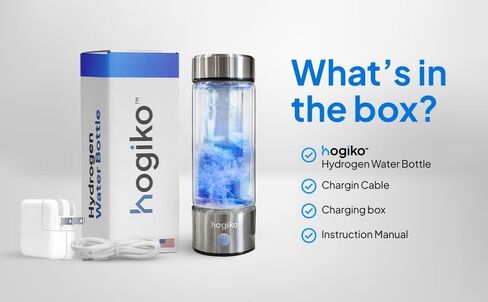 Hogiko’s Hydrogen Water Bottle Generator Machine, Water ionizer Made in USA, Echo hydrohealth ion Bottle, hydropure hydroh Water Bottles 420mL 1800ppd SPE PEM in Saudi Arabia