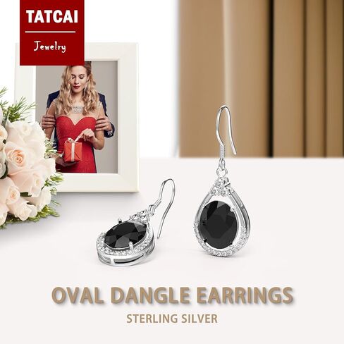 18K White Gold Plated Sterling Silver Oval Cut Cubic Zirconia Drop Dangle Earrings for Women Hypoallergenic Statement Earrings Gifts for Women Mom (Red) in Kuwait