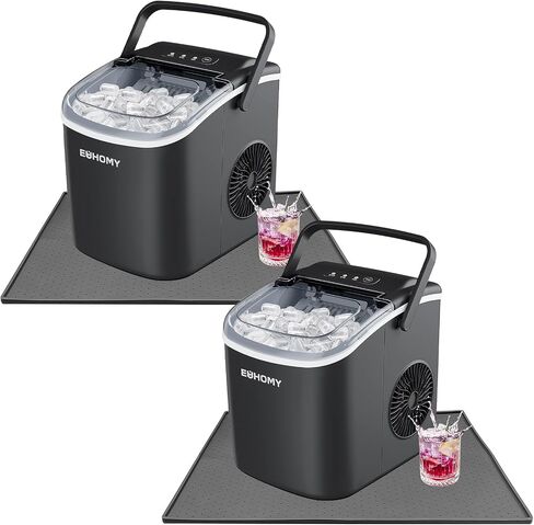 2 Pcs Silicone Ice Makers Countertop Mat Waterproof with Raised Edge Prevents Liquid Spillage, Ice Machine Countertop Mat with Non-Slip Raised Dots, Portable Mini Counter Top Ice Maker Mat,19“x12" in Kuwait