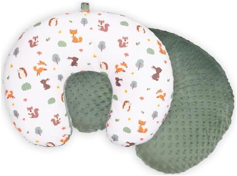 Double-Sided Baby Nursing Pillow Cover Set - 4 Pack - Soft Unisex Breastfeeding Pillow Cover for Girl & Boy with Hanging Loop - Multipurpose Washable Quick-Dry Slipcover Case with Waterproof Liner in Saudi Arabia