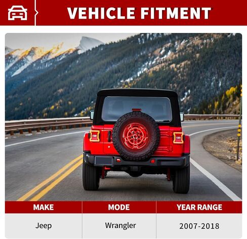 YITAMOTOR Spare Tire Brake Light Wheel Light 3rd Third Brake Light Rear lights Compatible With Jeep Wrangler 2018-2022 JL in Saudi Arabia