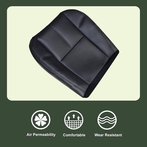 833 Gray Driver or Passenger Side Bottom Replacement Leather Seat Cover Compatible with Chevy Silverado Tahoe Suburban Avalanche GMC Yukon Sierra 2007 2008 2009 2010 2011 2012 2013 2014 in Kuwait