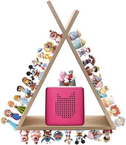Tonie Shelf for Toniebox and Tonie Figures Triangle Wall Mounted or Desk Magnetic Wooden Shelves Storage Rack for Kids Play Room in Saudi Arabia