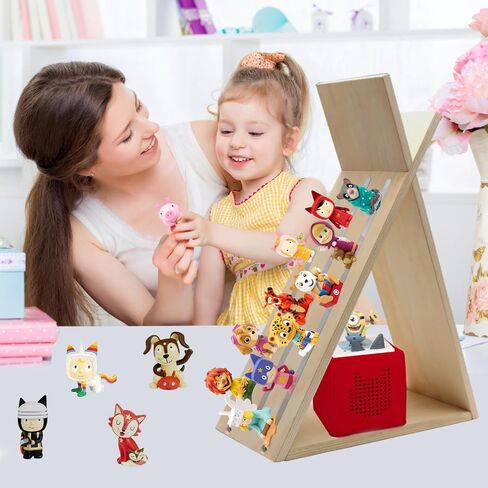 Tonie Shelf for Toniebox and Tonie Figures Triangle Wall Mounted or Desk Magnetic Wooden Shelves Storage Rack for Kids Play Room in Saudi Arabia
