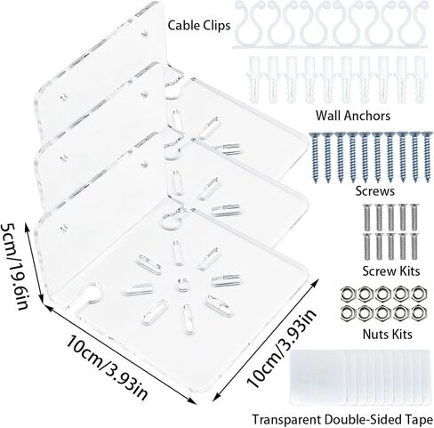 3 عبوات من الأرفف الصغيرة من الأكريليك، أرفف حائط أكريليك صغيرة، أرفف عائمة صغيرة لاصقة، أرفف عرض أكريليك شفافة لأشكال البوب ​​النباتية صورة جدار حديث لغرفة النوم وغرفة المعيشة in Kuwait