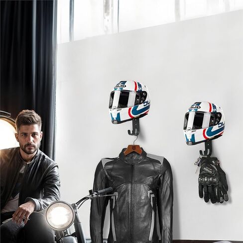 حامل خوذة الدراجة النارية، حامل الخوذة على الحائط، حامل الخوذة على الحائط، حامل الخوذة، رف تروس الدراجة النارية، خطاف الخوذة لكرة القدم/الشرطة/ركوب الدراجات والتزلج/حامل حائط للعتاد التكتيكي in Kuwait