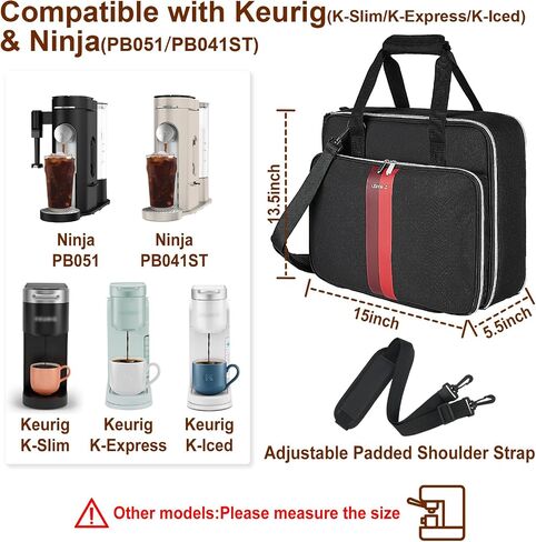 LEFOR·Z Coffee Maker Travel Bag Compatible with Keurig K-Mini/K-Mini Plus/Mate Plus,Single Serve Coffee Brewer Carrying Case with Multiple Pockets for K-Cup Pods & Accessories(Bag Only) in Kuwait