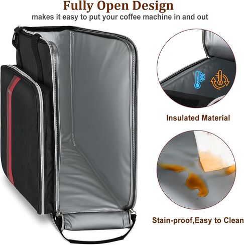LEFOR·Z Coffee Maker Travel Bag Compatible with Keurig K-Mini/K-Mini Plus/Mate Plus,Single Serve Coffee Brewer Carrying Case with Multiple Pockets for K-Cup Pods & Accessories(Bag Only) in Kuwait