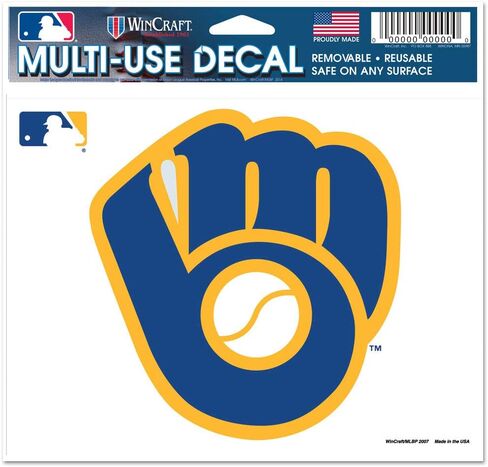MLB Milwaukee Brewers Retro Logo Ultra Color Decal, 5"x6", Team Color in Saudi Arabia
