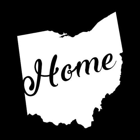 Ohio Home State Vinyl Decal Sticker | Cars Trucks Vans Walls Windows Laptops Cups | White | 5.5 X 4.9 | KCD1951 in Saudi Arabia