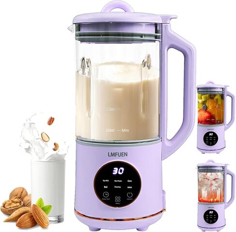 Automatic Nut Milk Maker,40oz Soy Milk Maker for Homemade Almond,Oat,Soy Milk,Plant-Based Milk,Soup Maker Machine,Milk Maker Machine with Delay Start/Keep Warm/Self Clean/Boil Water (White) in Kuwait