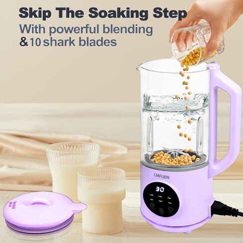 Automatic Nut Milk Maker,40oz Soy Milk Maker for Homemade Almond,Oat,Soy Milk,Plant-Based Milk,Soup Maker Machine,Milk Maker Machine with Delay Start/Keep Warm/Self Clean/Boil Water (White) in Kuwait