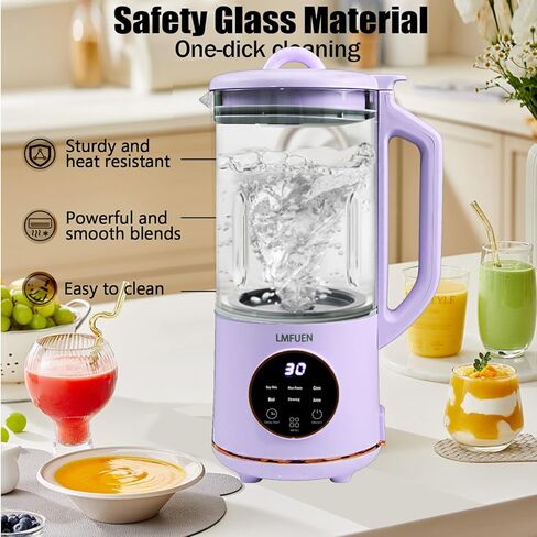 Automatic Nut Milk Maker,40oz Soy Milk Maker for Homemade Almond,Oat,Soy Milk,Plant-Based Milk,Soup Maker Machine,Milk Maker Machine with Delay Start/Keep Warm/Self Clean/Boil Water (White) in Kuwait